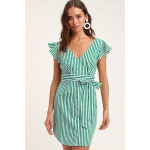 BB Dakota Peppermint Green Striped Shirt Dress